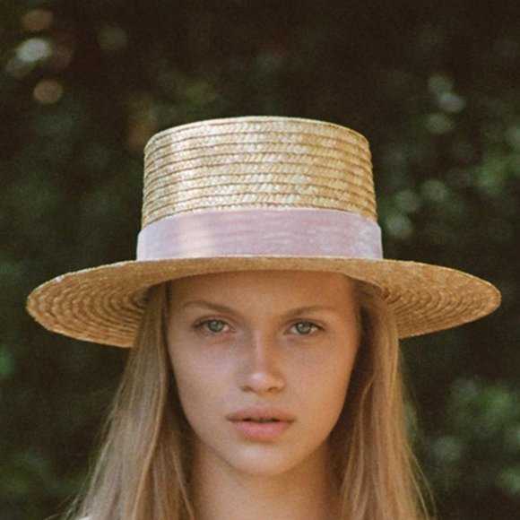 Lack of Color Pink Velour Straw Hat main image 7